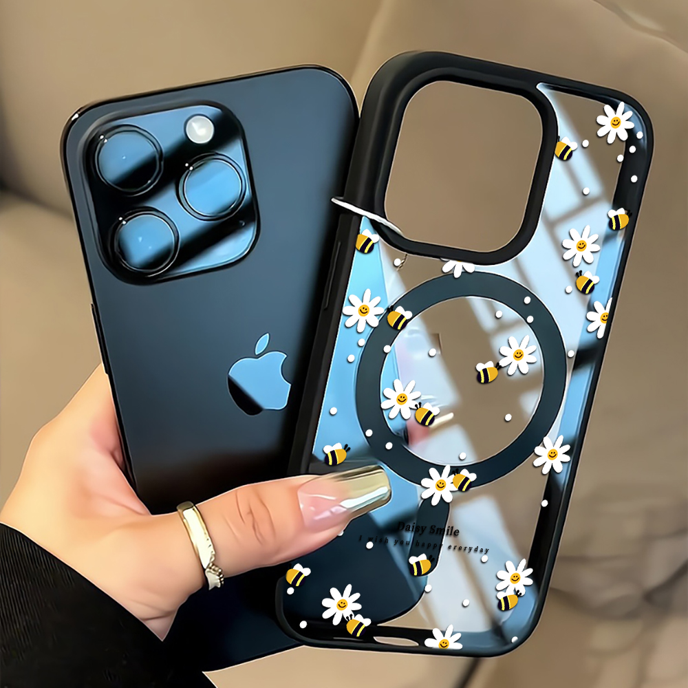 Phone Accessories List - เคสโทรศัพท์ลายดอกเดซี่สดใส สำหรับ iPhone 16 15 14