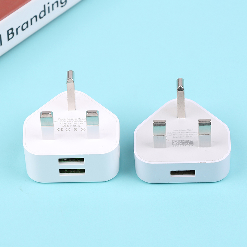 Phone Accessories Online - ปลั๊ก UK อเนกประสงค์3ขาอะแดปเตอร์ที่ชาร์จติดผนังพร้อมพอร์ต USB 1/2พอร์ตชาร์จสำหรับ iPhone